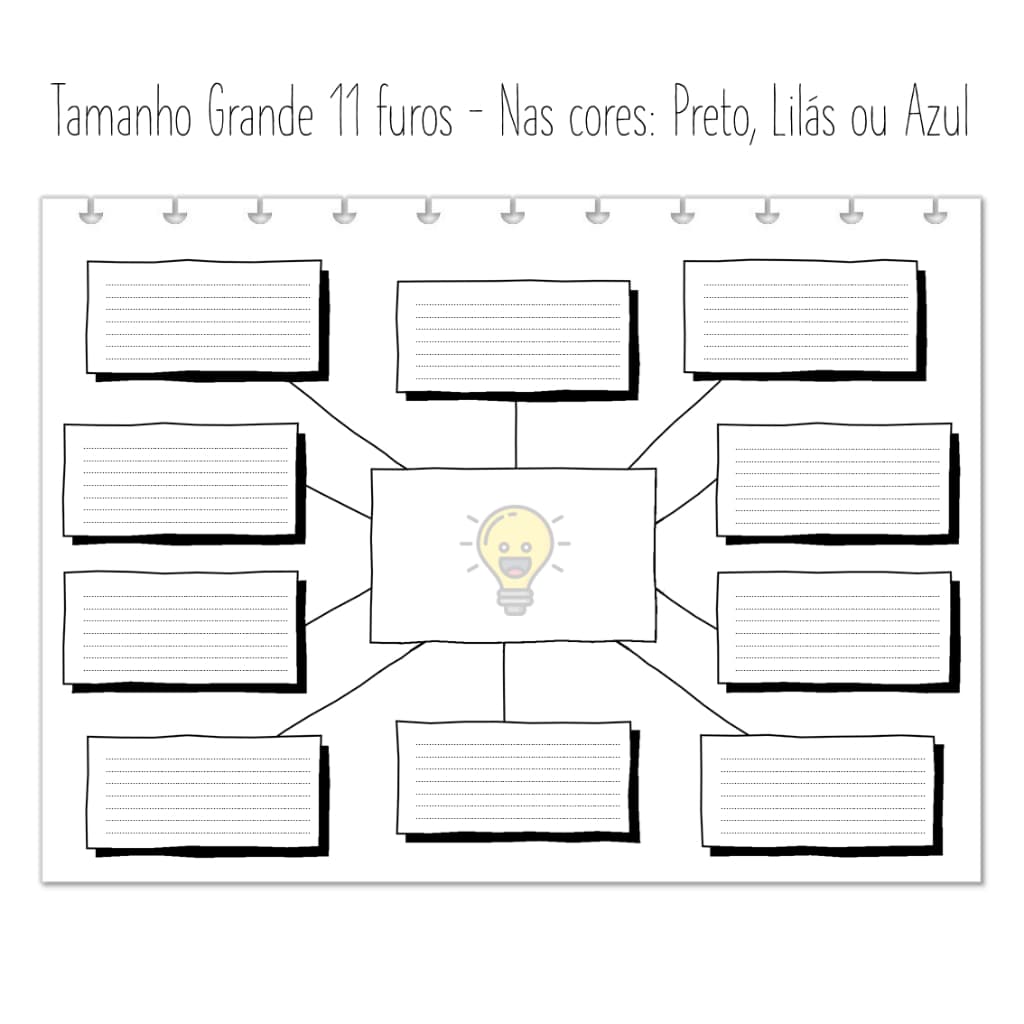 Refil Mapa Mental 120g 20 Folhas (GRANDE 11 FUROS)