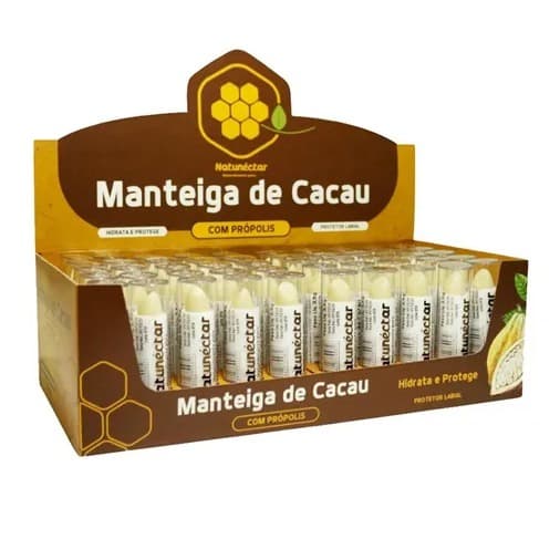 Manteiga De Cacau Protetor Labial Display 50 UNIDADES Batom  - Natunéctar