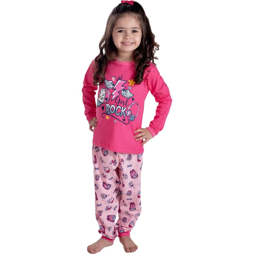 Pijama Infantil Menina 100% Algodão - Tamanho 1 ao 3 - REF: 618B/624B