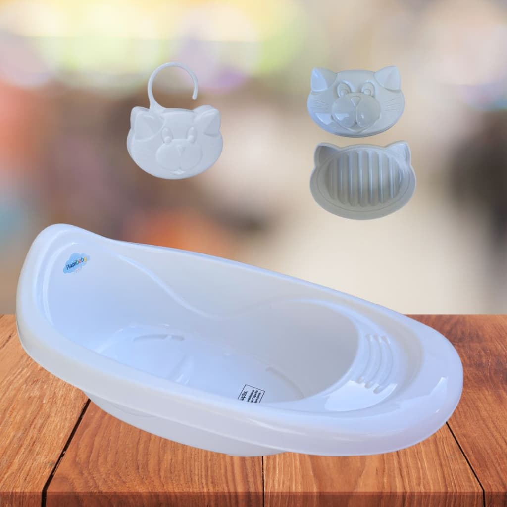 Banheira Banho Bebê 22 Litros saboneteira infantil compativel com Suporte Banheira