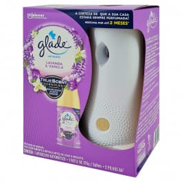 Desodorizador de Ambiente Glade Automatic Spray Aparelho + Refil Lavanda Vanilh 269ml Odorizante ou Bom Ar Lavanda 250ml