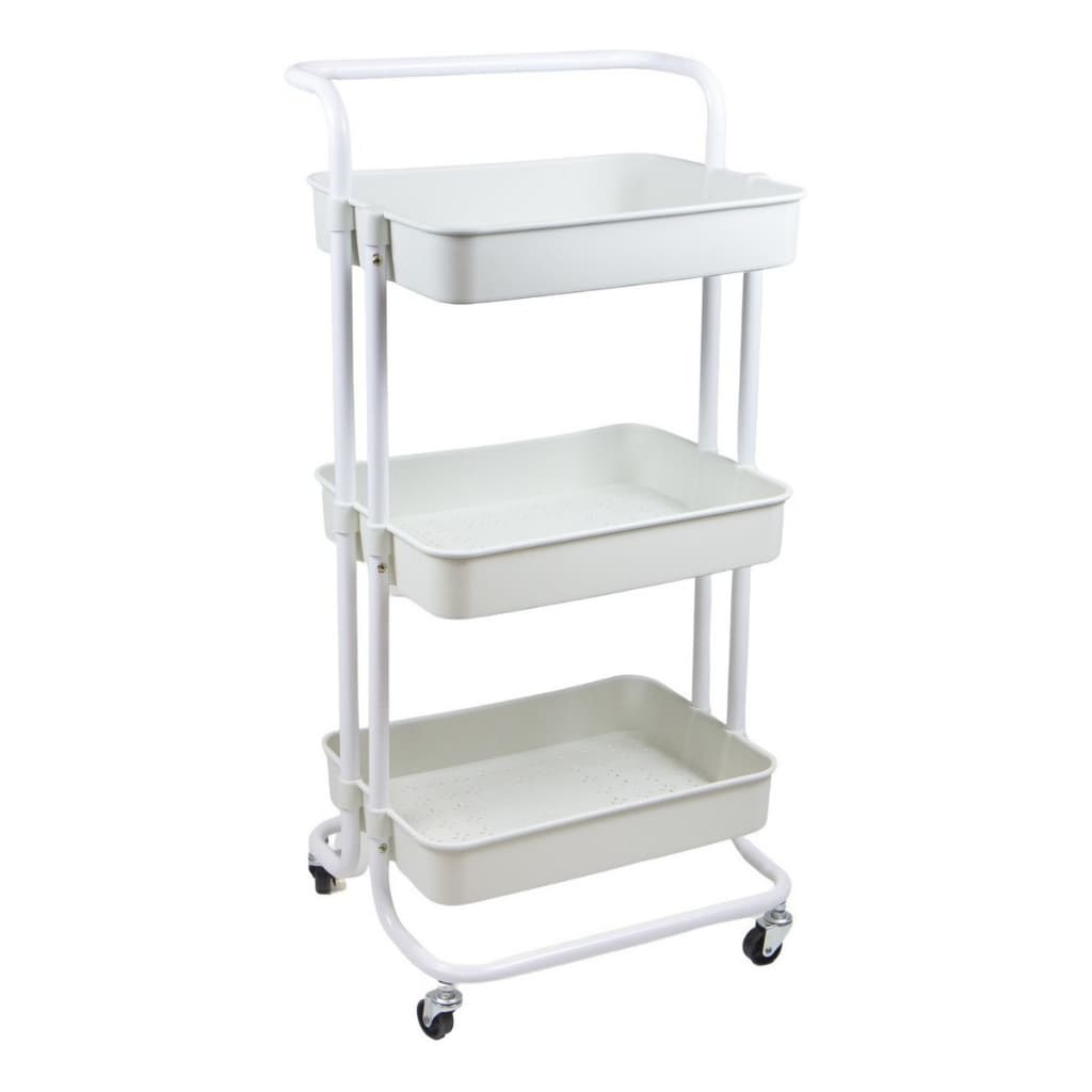 Carrinho Organizador Multiuso 3 Prateleiras Rodinhas com Trava Fruteira Livros Flores Brinquedos