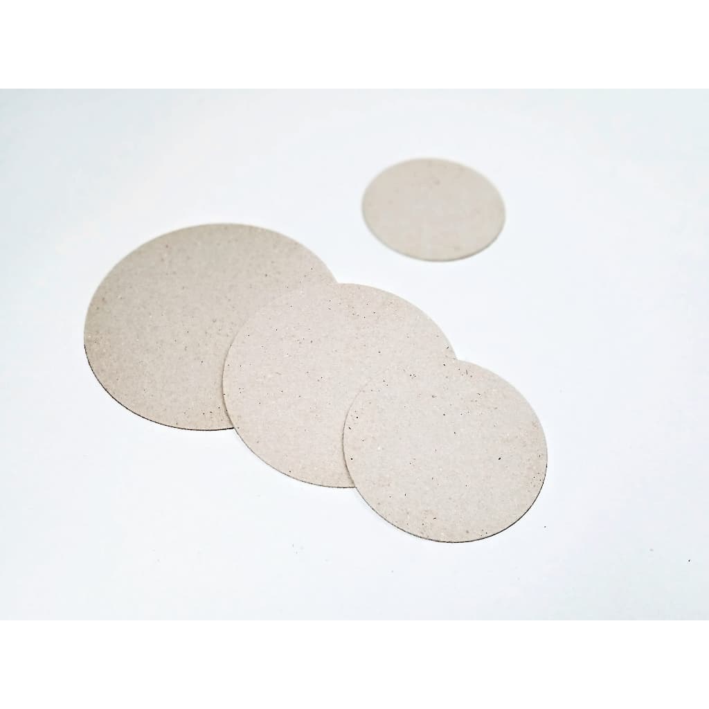 10 Recortes papelão Cinza Circular Espessura 1.3mm