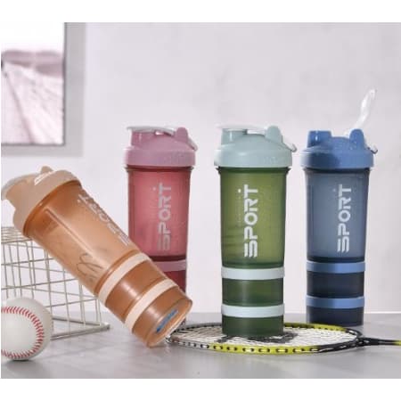 Shakeira Squeeze Academia 500ML com 2 compartimentos de armazenamentos