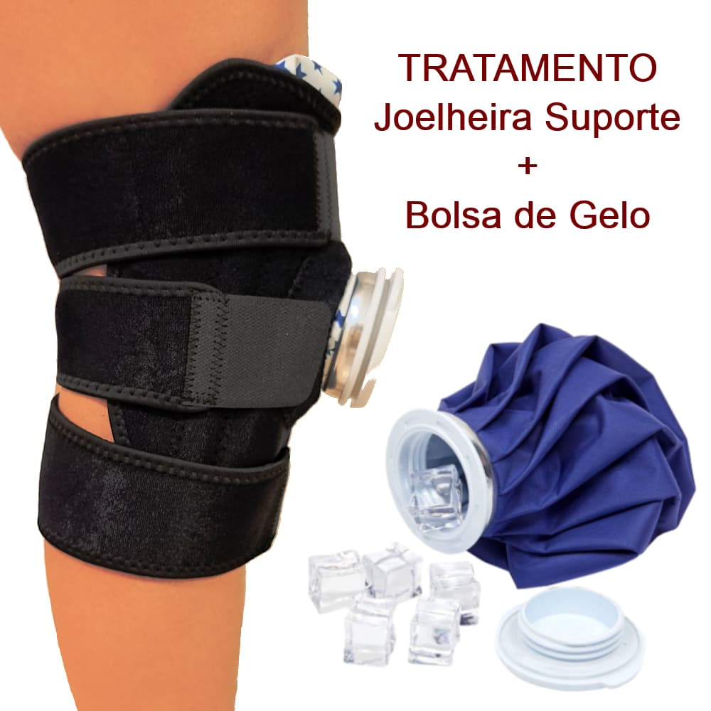 Kit Joelheira de Neoprene + Saco De Gelo para Alívio da dor Suporte para Ice Bag e Acessórios