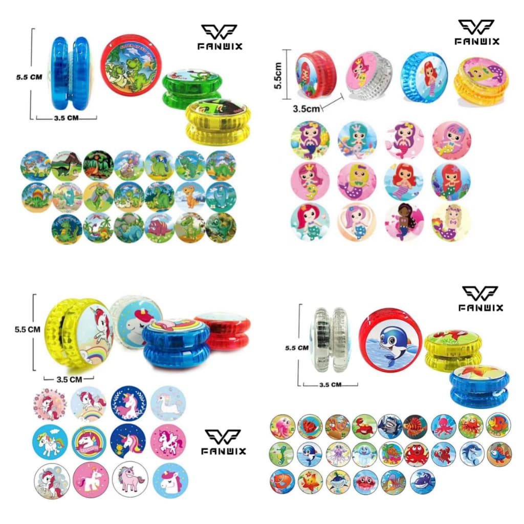 Yoyo IOIÔ Infantil De Plástico Com Led Brinquedo Dinossauro/ Mundo marinho/Unicornio/ Sereia , Fanwix