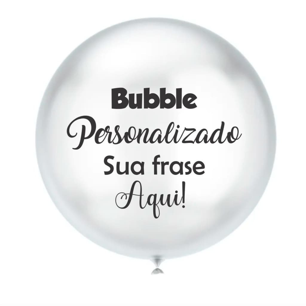 Balão Bubble 24 Polegadas Personalizado com Adesivo Vinil Várias Cores