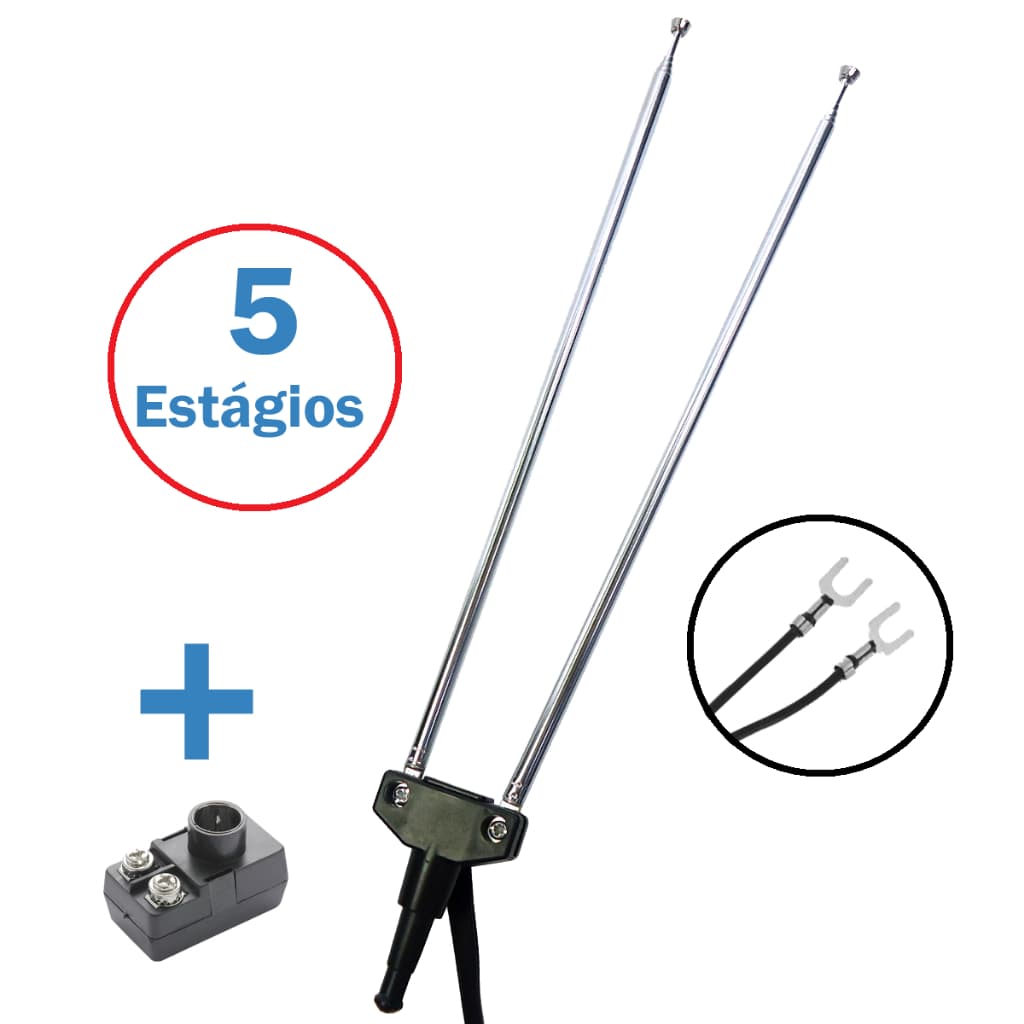 ANTENA DUPLA VHF/FM INTERNA (SEM BASE) + BALOON CACHIMBO PINO FINO