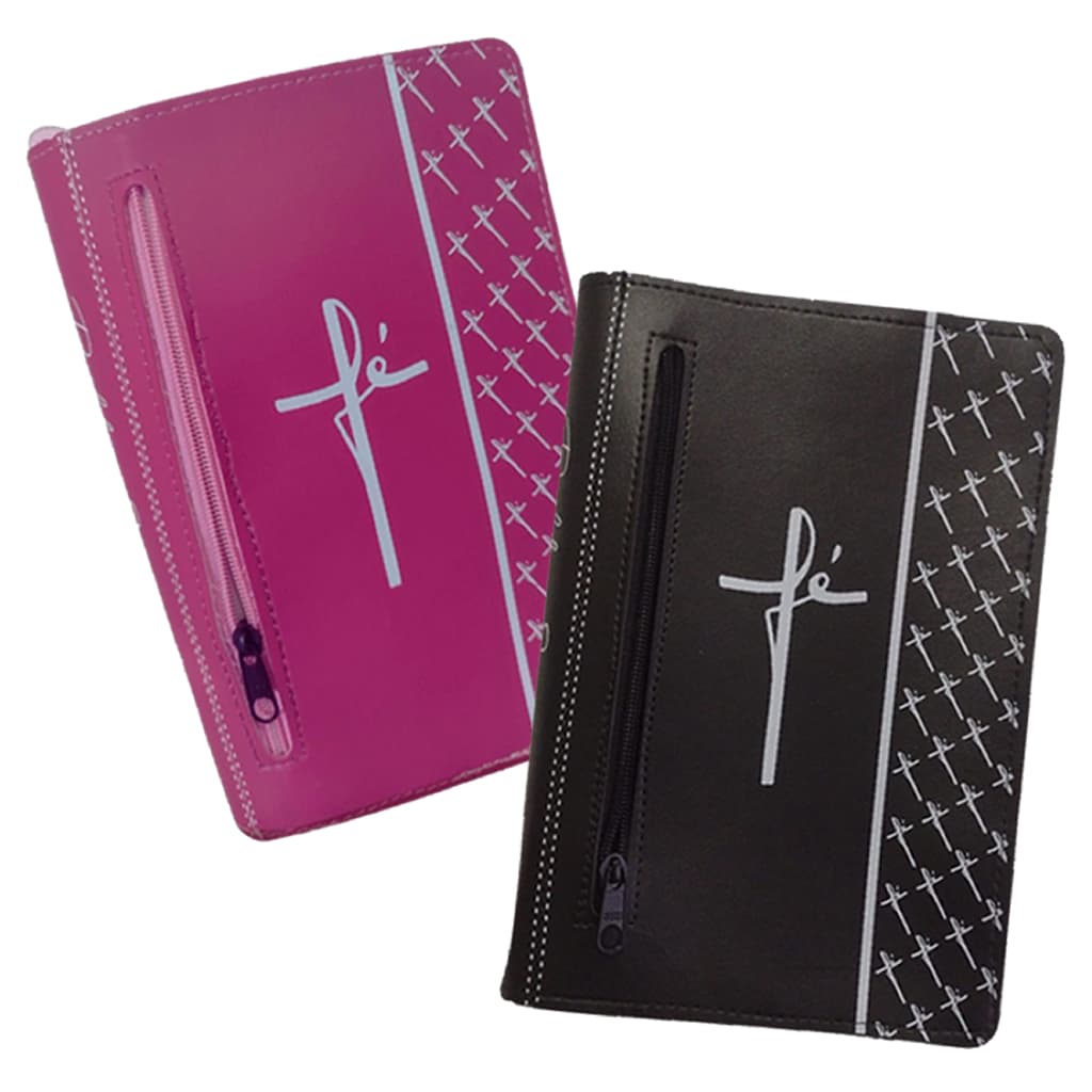 Kit Casal 02 Capas para Bíblia c/ Zíper e Bolso Externo Porta Celular Média - Nº 11