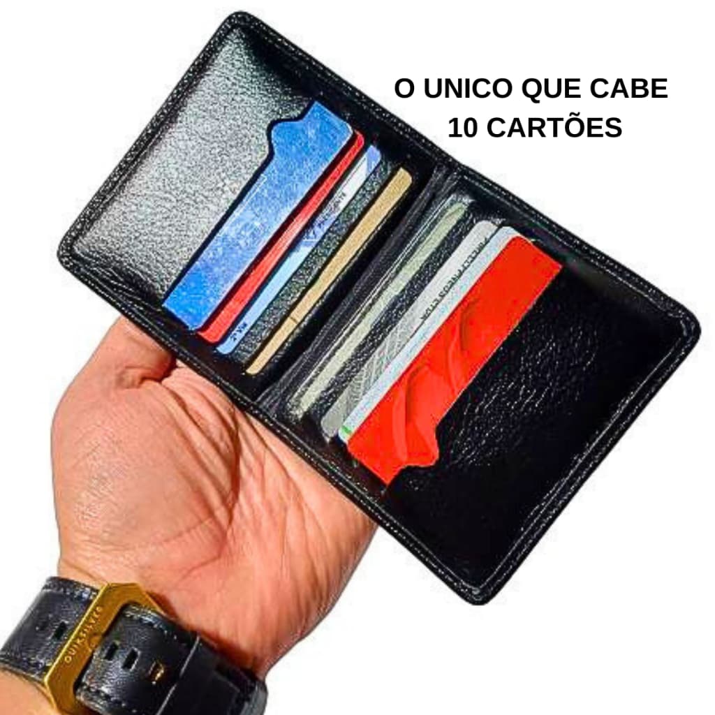 Porta cartão de couro masculino feminino moderno pratico