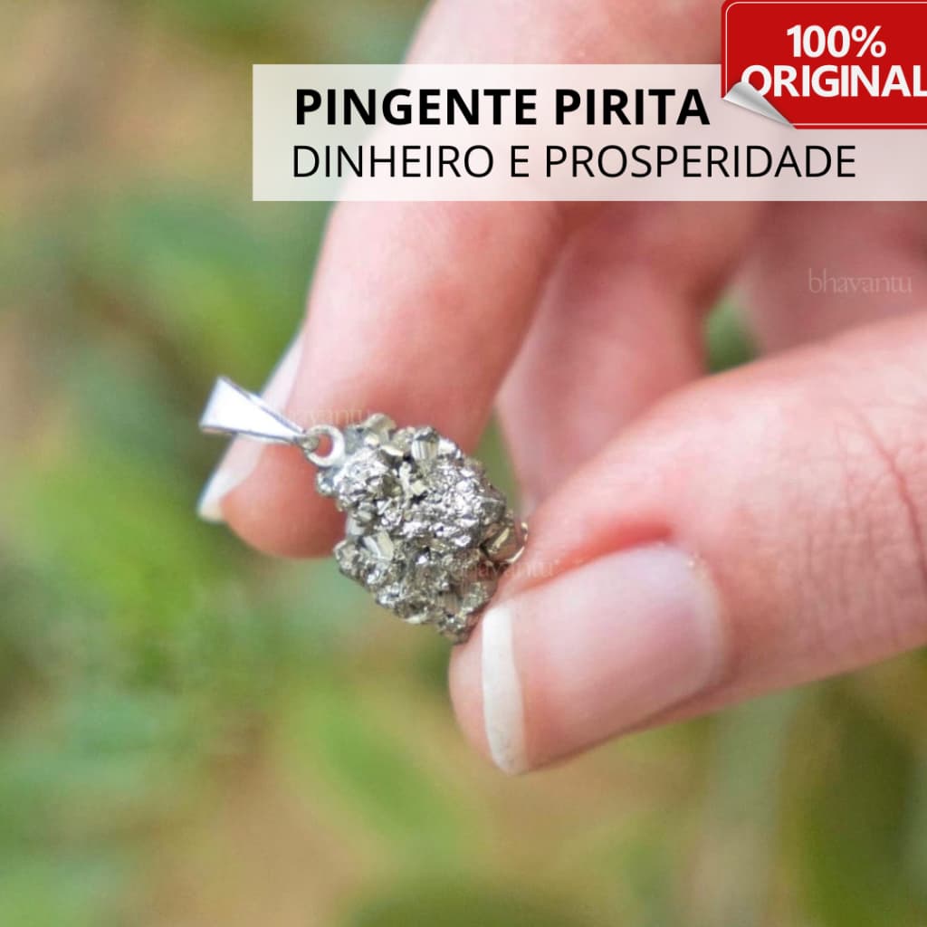 Pingente Pirita Pedra Natural Bruta - Cristal De Prosperidade