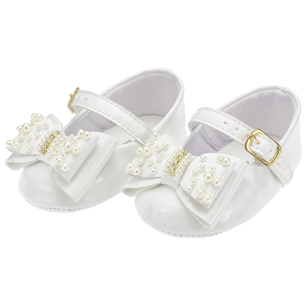 sapatilha para bebe menina boneca lindissima para festas aniversari e batizados c/laço perola