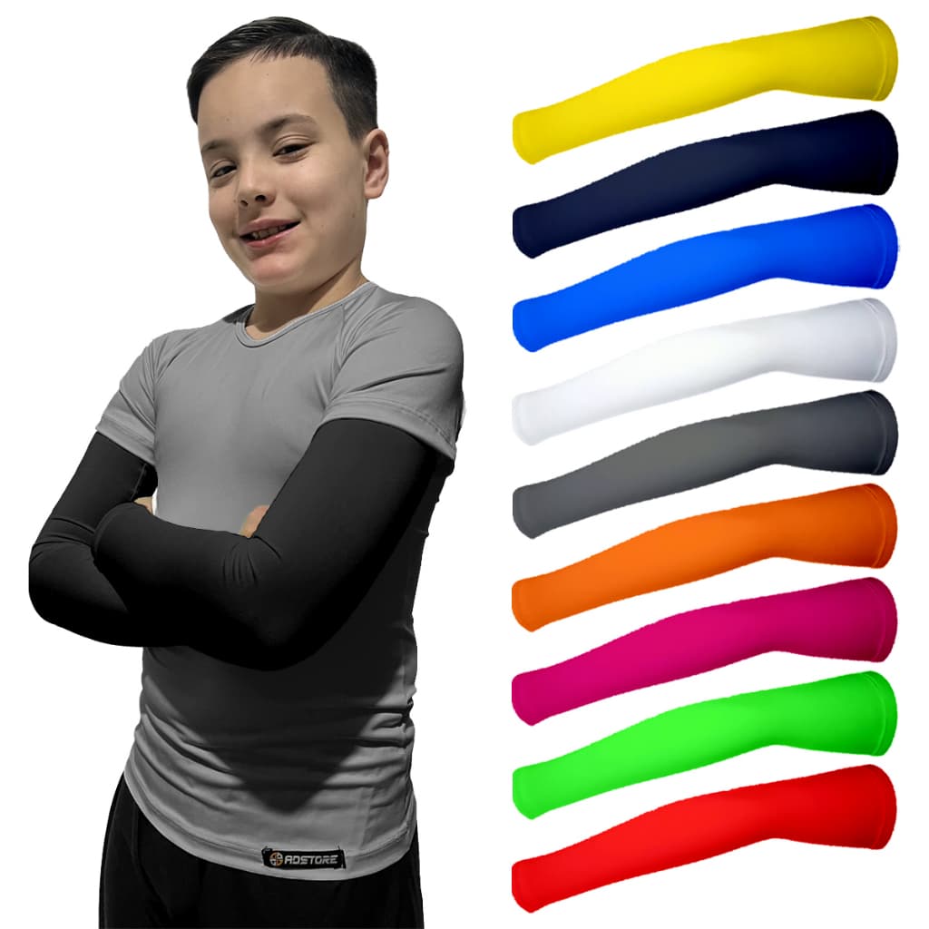 1 Par De Manguito Mangote Infantil Proteção Solar Uv50+ Esportivo Futebol Vôlei Basquete Esportes