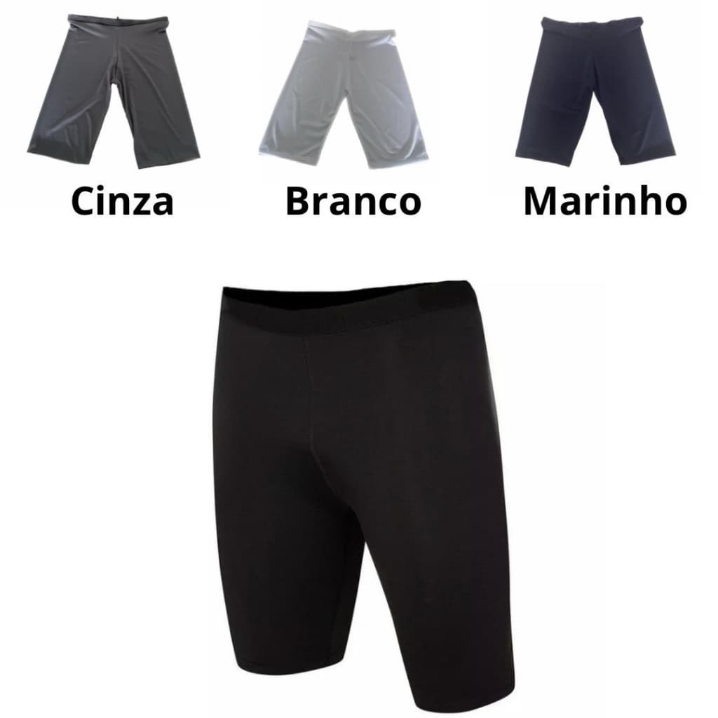 Bermuda masculina térmica segunda pele proteção UV