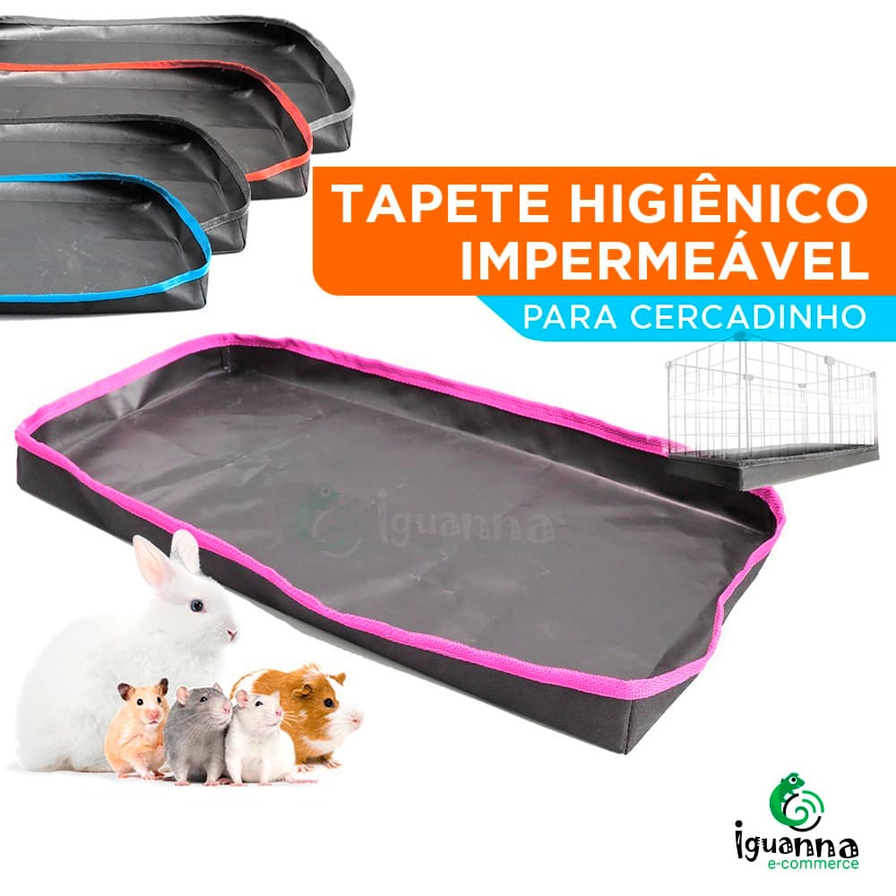 Tapete Higiênico Bandeja Higiênica de Nylon Forração para Cercado Porquinho Índia com Viés Colorido