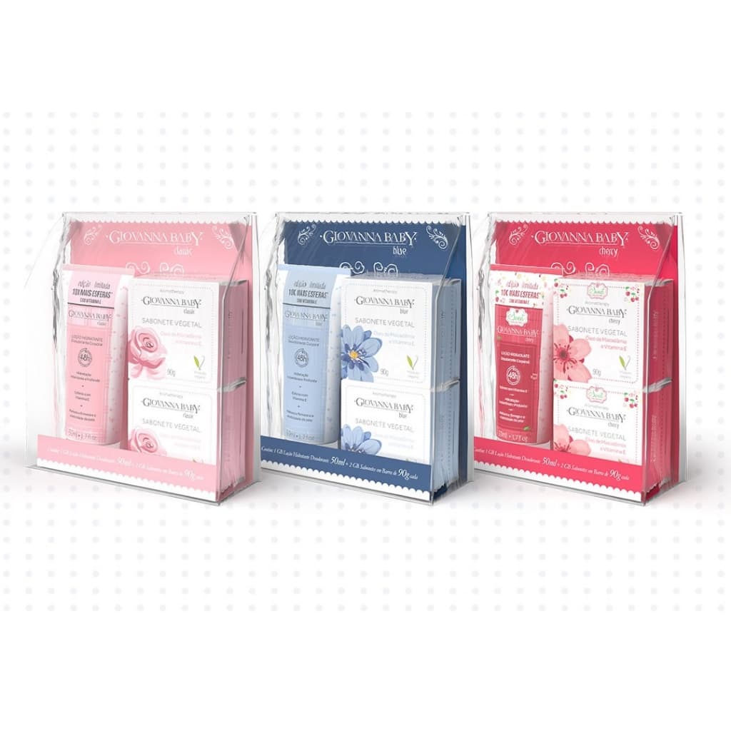 kit Giovanna baby 1 loção hidratante 50ml + 2 sabonetes barra 90g cada