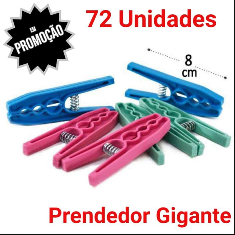 Pregador De Roupa,Prendedor, Plástico KIT Com 72 Unidades