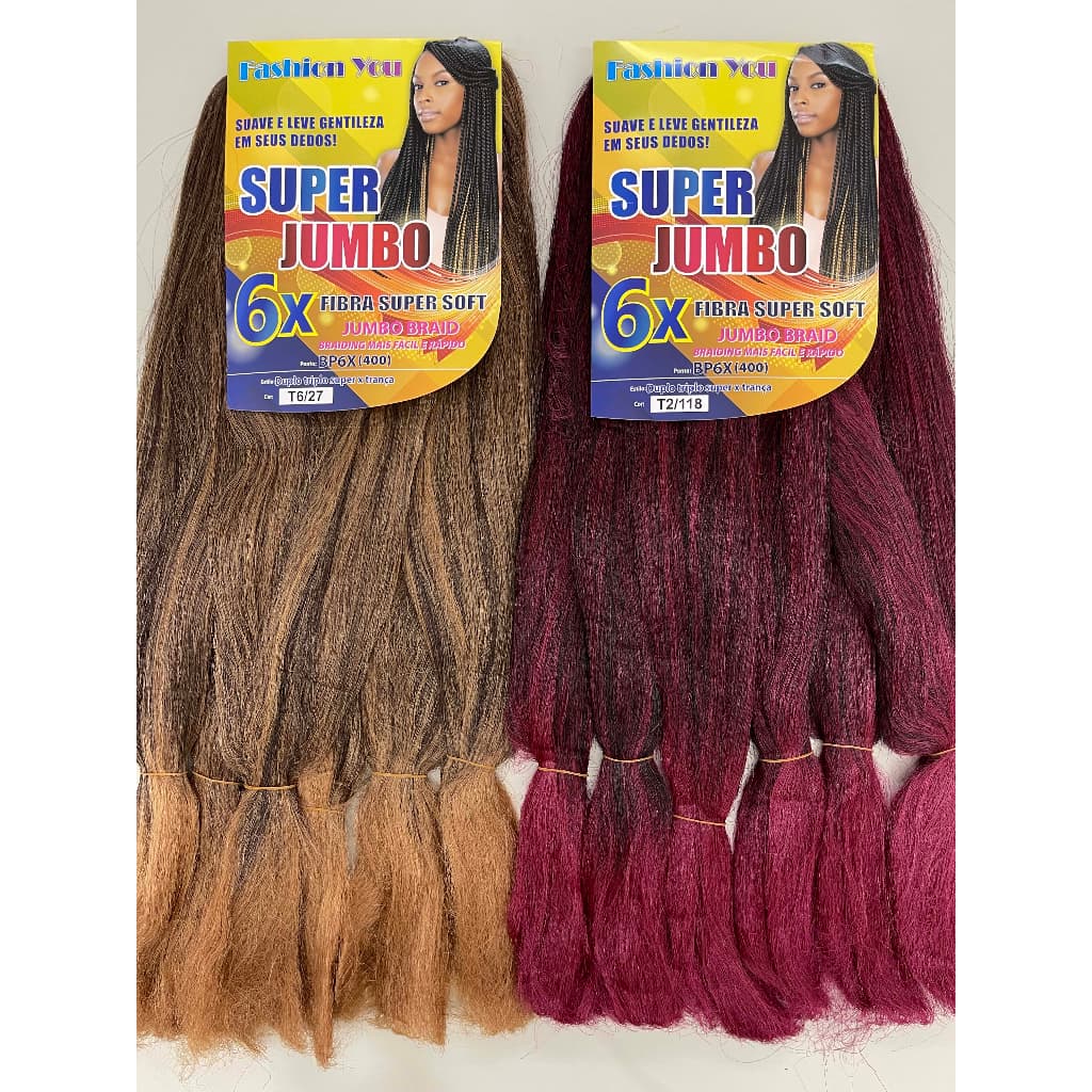 Cabelo Jumbo 6X 400G FIBRA SUPER SOFT Jumbo Box braid Fibra Sintetica - FASHION YOU