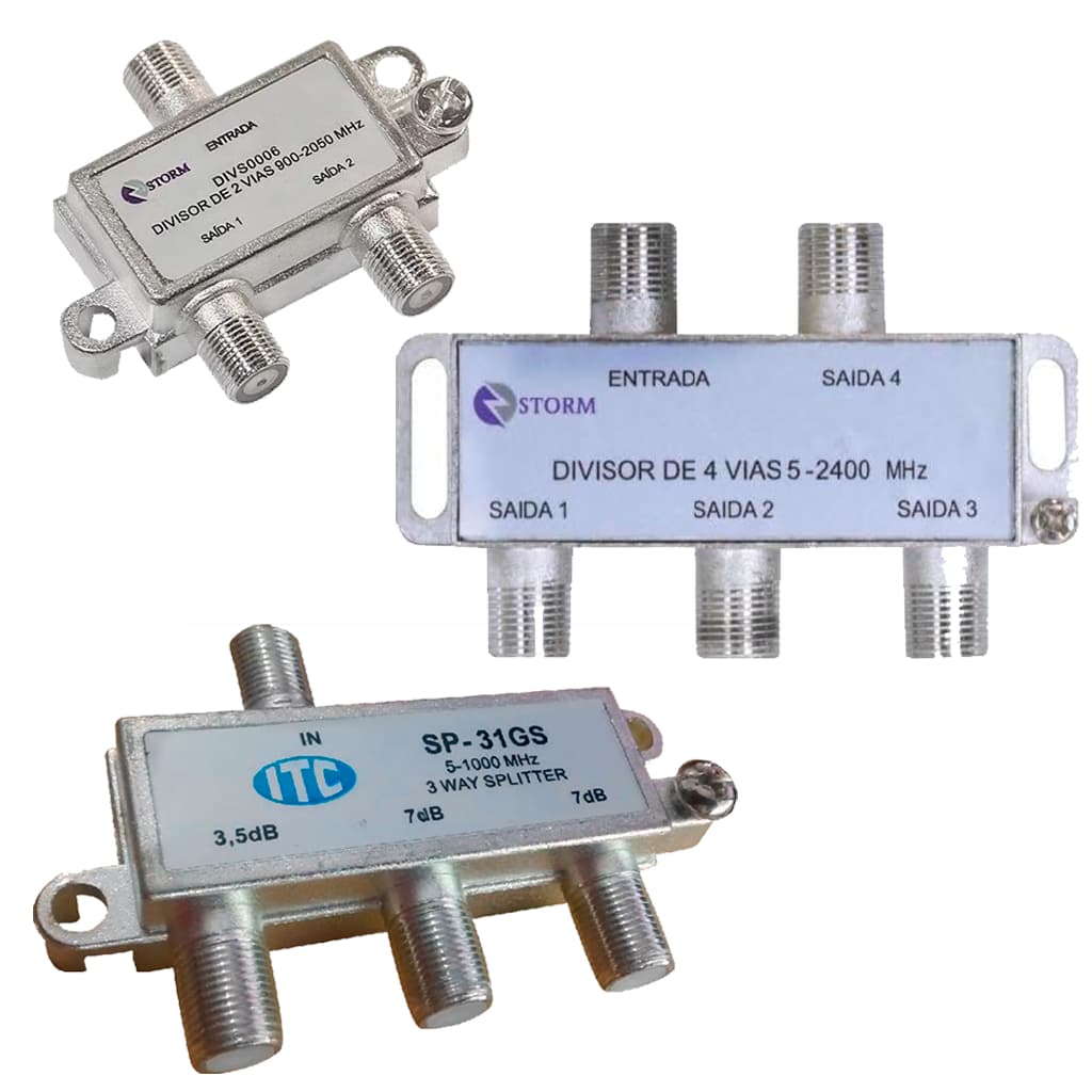 Divisor Multiplicador De Sinal Antena Satélite Para Televisão Smart TV Alta Frequência HD