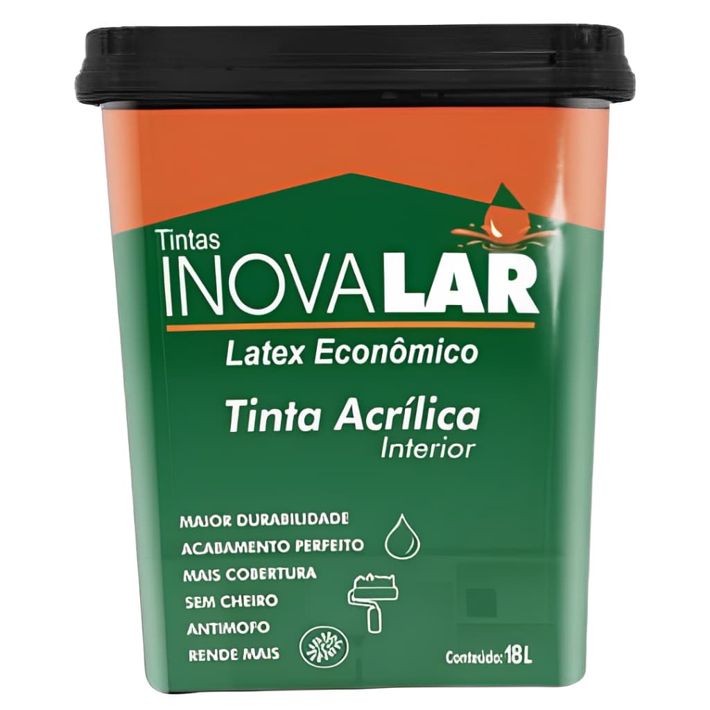Tinta Acrílica Econômica Inovalar 18L - Uso Interno, Fosca, Pronta Para Pigmentação, 140m²