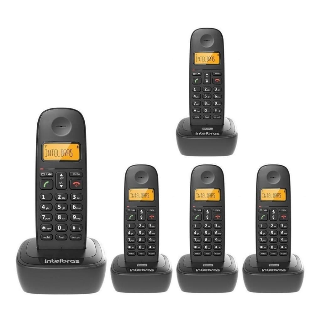 Telefone S/fio Intelbras Ts 2510 Display Luminoso Bina Identificador e 4 Ramais