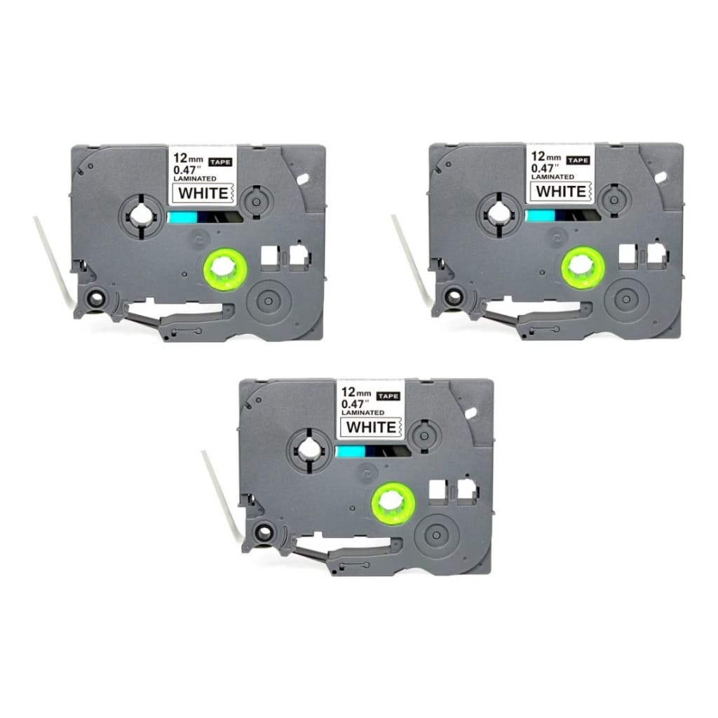 Kit 3 Fitas Adesivas Laminada Branca Compatível com TZ-231 / TZe-231 / TZc-231 para rotuladores Brother®