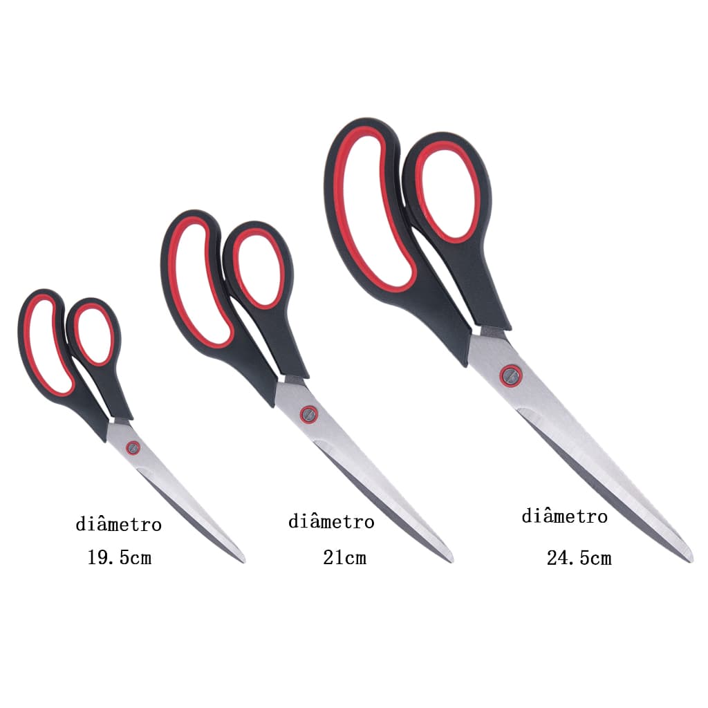 Tesoura Escalope Profissional Papel Eva Artesanato Aço Multiuso Uso Doméstico Costura Escolar 19.5cm /21cm/24.5cm