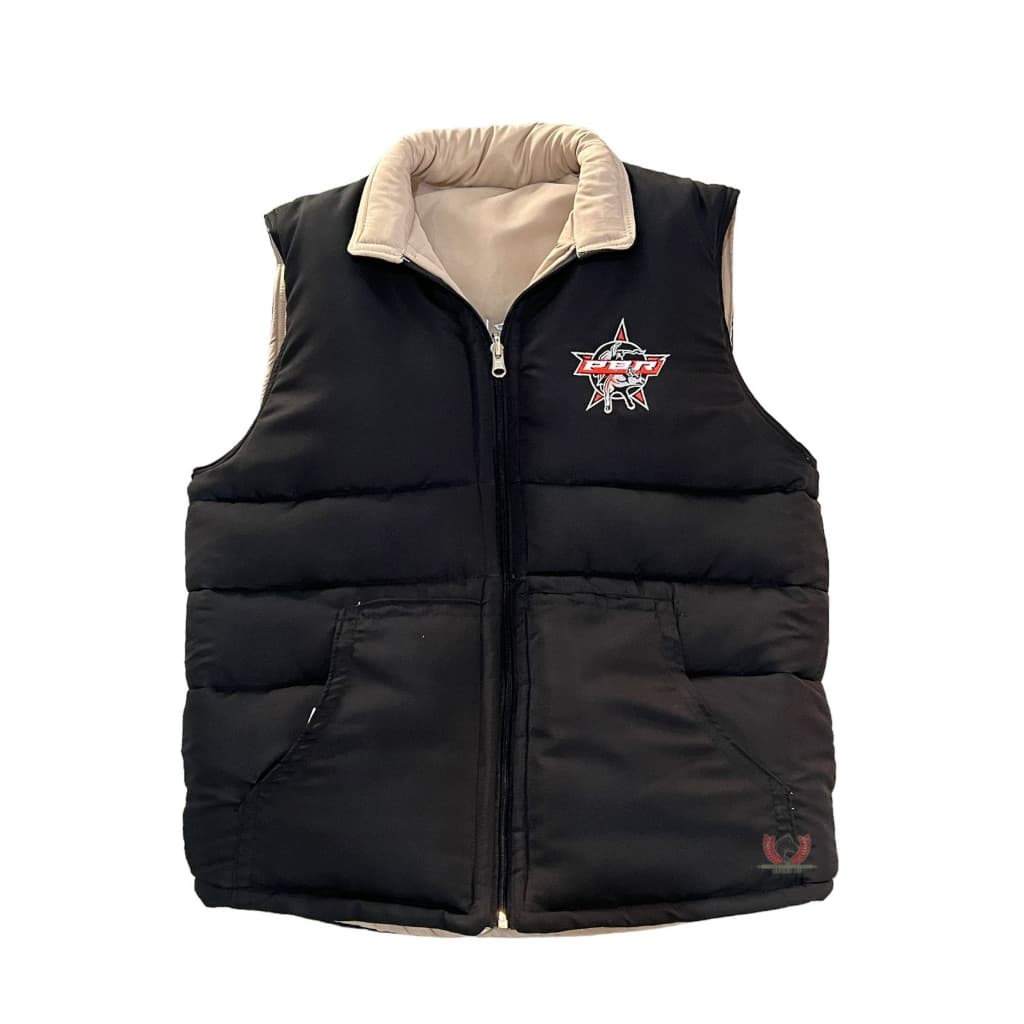 Colete Dupla Face Country Masculino Pbr e Pbr Monster Preto com Bege 01