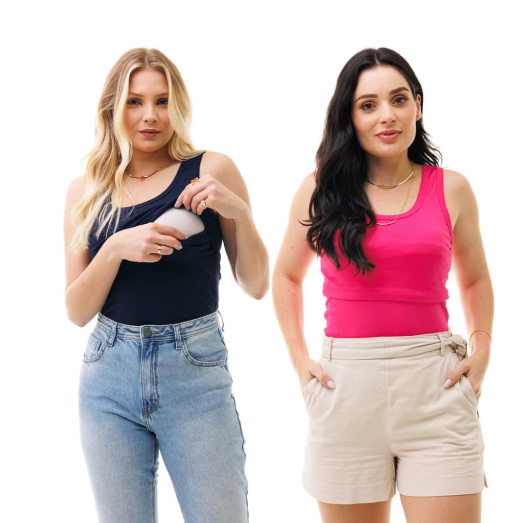 Kit de 2 Regatas com Abertura Para Amamentação ItsBella