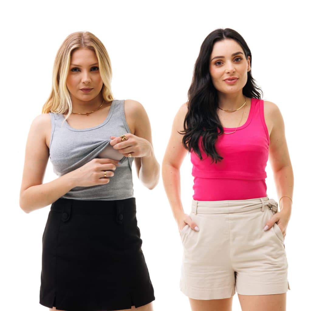 Kit de 2 Regatas com Abertura Para Amamentação ItsBella