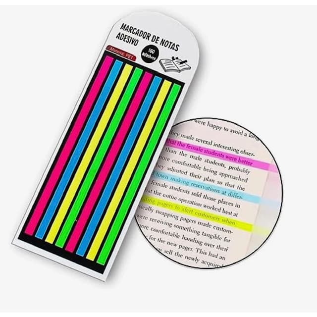 Marcador de linhas notas adesivo fininho plástico sticky notes pet..s
