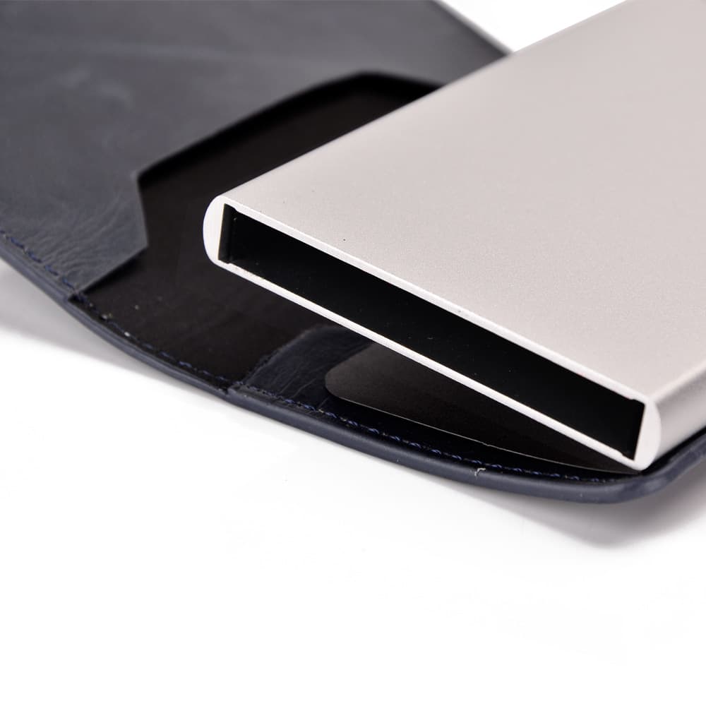 Carteiras Fibra De Carbono Porta-Cartões Masculina Marca Preta Mágica Tripla De Couro