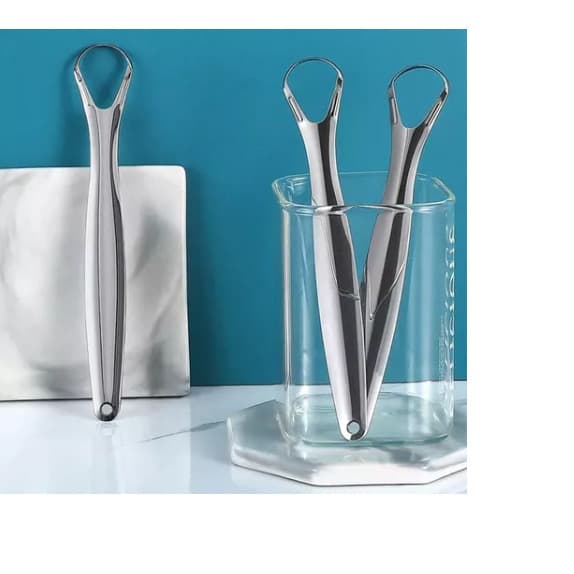 Limpador Raspador De Língua Em Aço Inox Acaba Higiene Bucal Envio Imediato