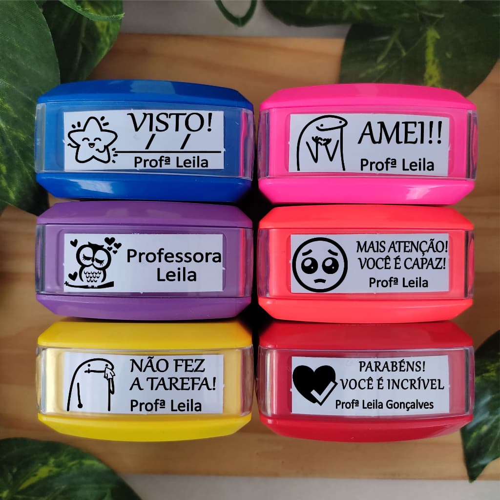 Kit com 6 carimbos para professores- carimbos pedagógicos