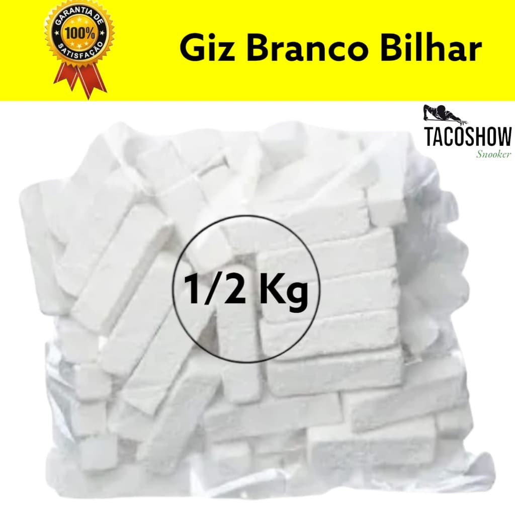 Giz Branco Quadrado Lousa Para Taco de Sinuca Bilhar Snooker Bar 500g 1/2 Kg Comum