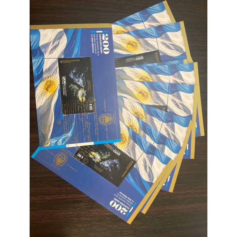 Selo Malvinas Argentinas 200 aniversário.