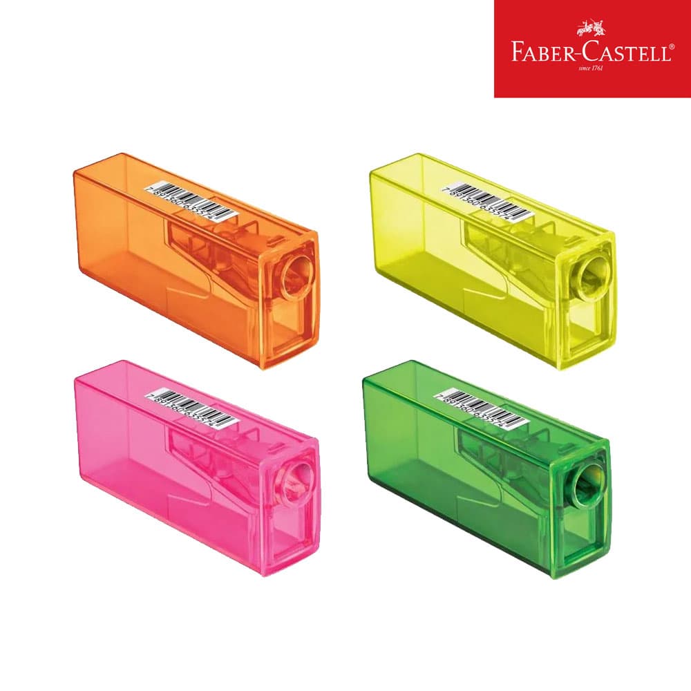 Apontador com Depósito - Faber Castell - ESCOLHA A COR