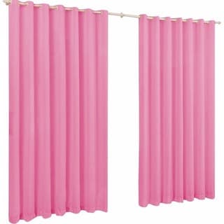 Cortina duas partes Roma Rosa 2.00m x 1.40m com Ilhós Janela Sala Quarto Cozinha Escritório Parede