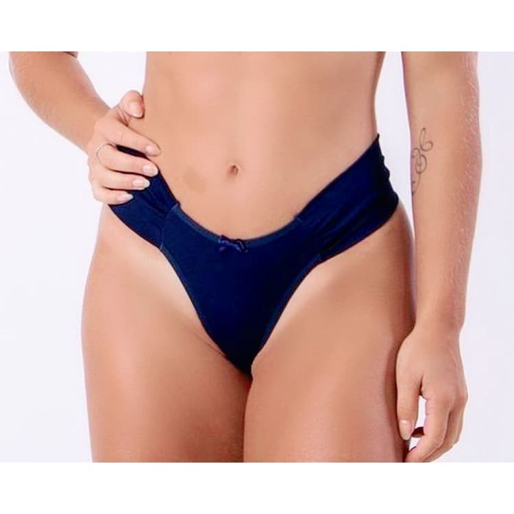 Kit 5 Calcinhas Fio Duplo Sem Elástico Reforçada Microfibra