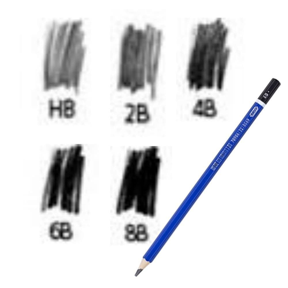 Kit 5 Lápis Técnicos Hb 2b 4b 6b 8b Profissional Artístico