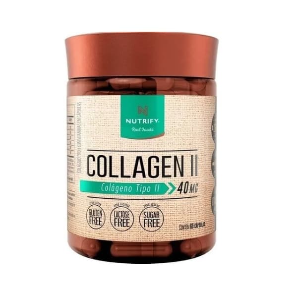 Colágeno Tipo 2 60 Cápsulas - Sem Glúten, Sem Lactose, Sem Açúcar, articulação