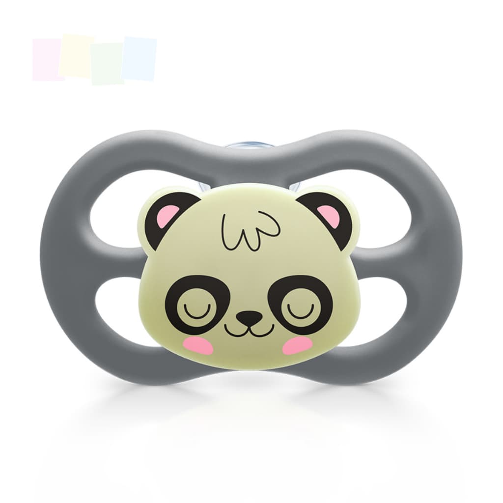 Chupeta Little Friends Brilha no Escuro Simétrica Lillo 6+m  Tam 2 Neutra Glow Panda
