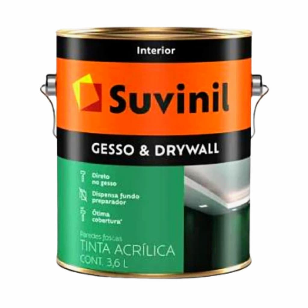 Tinta Acrílica Para Gesso E Drywall Fosco Branco 3,6 Litros