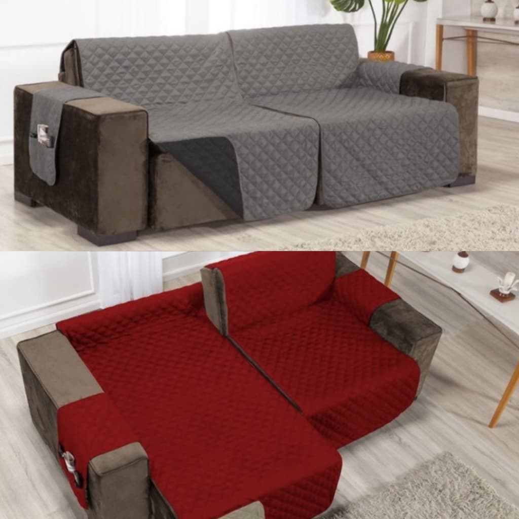 Protetor de Sofá Retrátil e Reclinável Dupla Face 2 Módulos