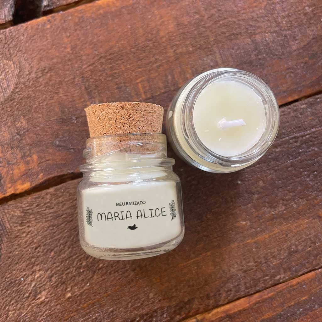 20 Mini Vela aromatizada lembrancinha para batizado, casamento, aniversário, formatura, chá revelação pote vidro 30 grs-