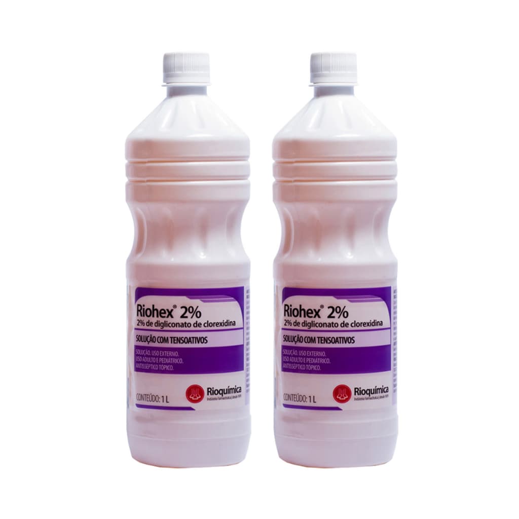 Clorexidina Degermante 2% 1 Litro Riohex C/2 Unidades - RIOQUÍMICA