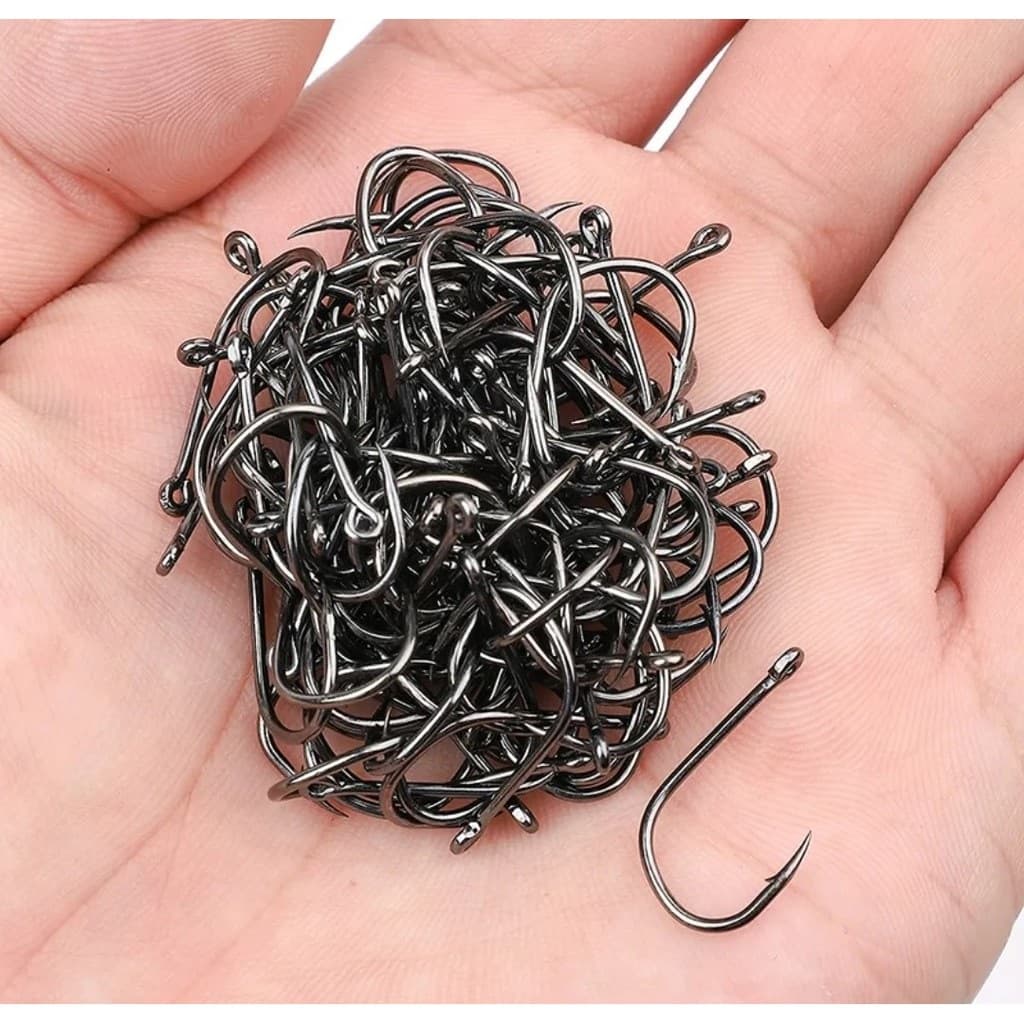 Anzol Pesca Aço Carbono Super Afiado Nº3 ao Nº20 Água Doce e Salgada