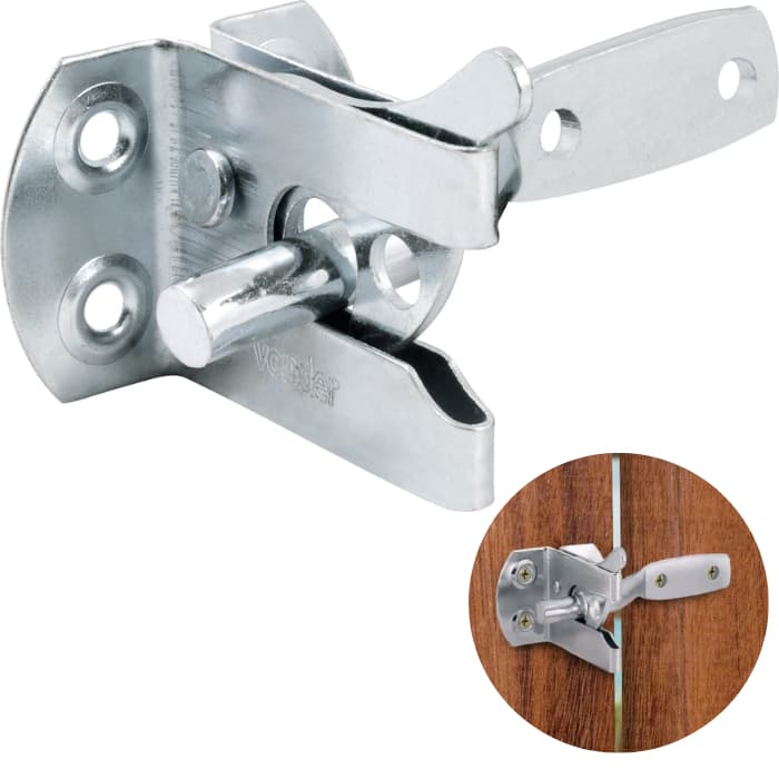 Fecho Com Trinco Automático para Portões Bate e Fecha, Zincado - VONDER