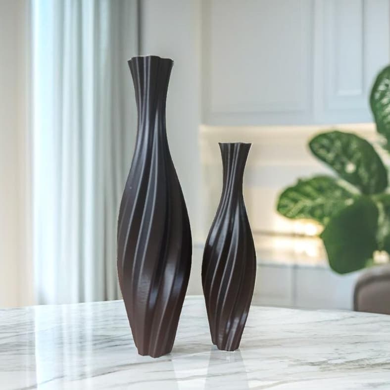 Kit 2 Vasos Decorativos Retorcidos Decoração