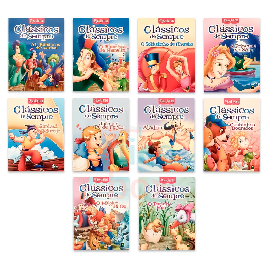 Livros Mini clássicos de Sempre Infantil - Kit c/10 Und